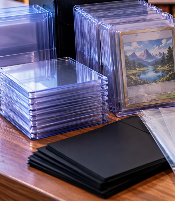 Toploaders y fundas para proteger cartas coleccionables